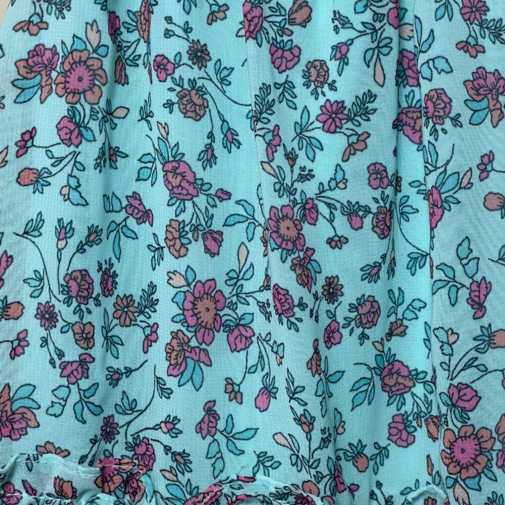 Toddler Girls Floral Dress 4T Spaghetti Strap Tiered Sundress Mint Green - Picture 6 of 8